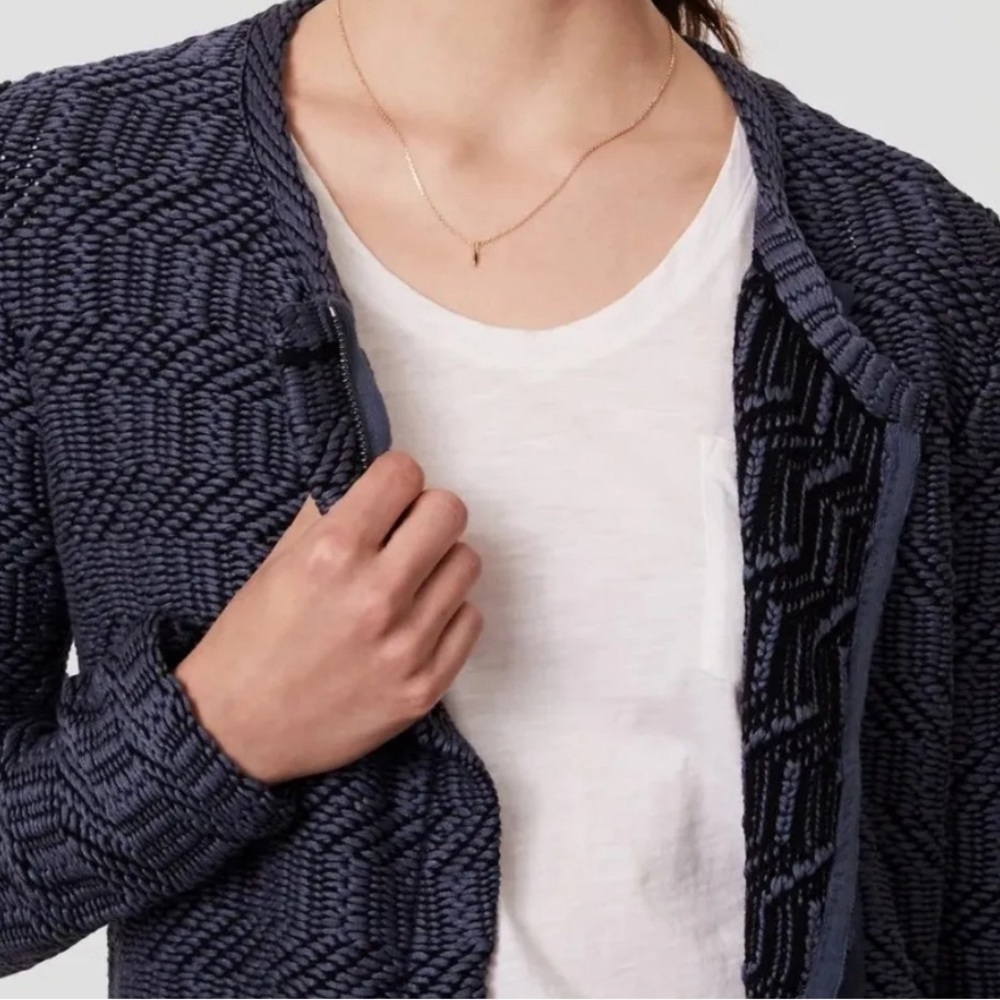 Ann Taylor Loft Maze Chunky Knit Sweater Moto jacket S